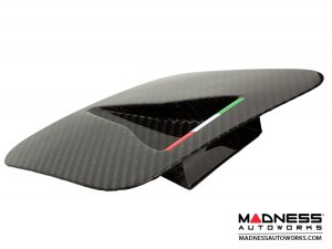 FIAT 500 Hood Scoop - ABARTH NACA Air Intake - Carbon Fiber - Italian Racing Stripe Design